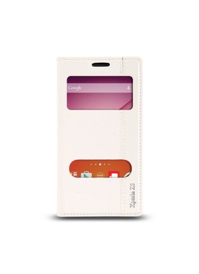 Sony Xperia Z4 Gizli Mıknatıslı Pencereli Magnum Kılıf Beyaz