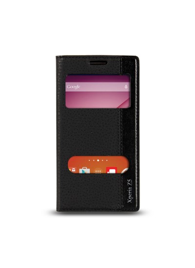 Sony Xperia Z4 Gizli Mıknatıslı Pencereli Magnum Kılıf Siyah
