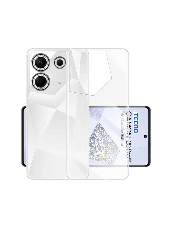 Tecno Camon 20 Pro Kılıf Silikon Şeffaf Arka Kapak…