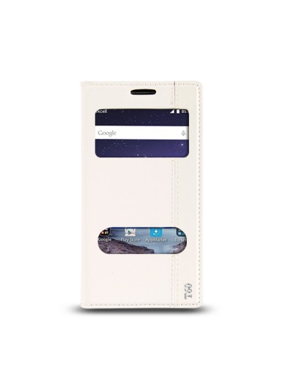 Turkcell T60 Gizli Mıknatıslı Pencereli Magnum Kılıf Beyaz