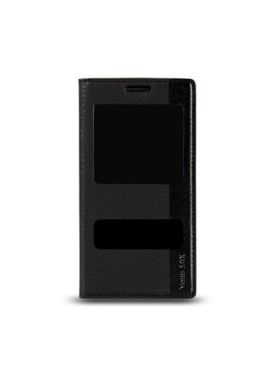 Vestel Venus 5.0X Gizli Mıknatıslı Pencereli Magnum Kılıf Siyah