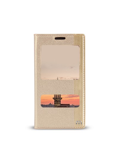 Vestel Venus V3 5010 Gizli Mıknatıslı Pencereli Magnum Kılıf Gold
