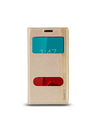 Vodafone Smart 6 Prime Gizli Mıknatıslı Pencereli Magnum Kılıf Gold