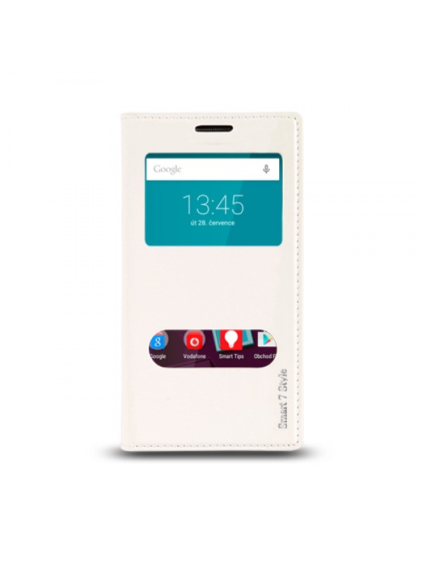 Vodafone Smart 7 Style Gizli Mıknatıslı Pencereli Magnum Kılıf Beyaz…