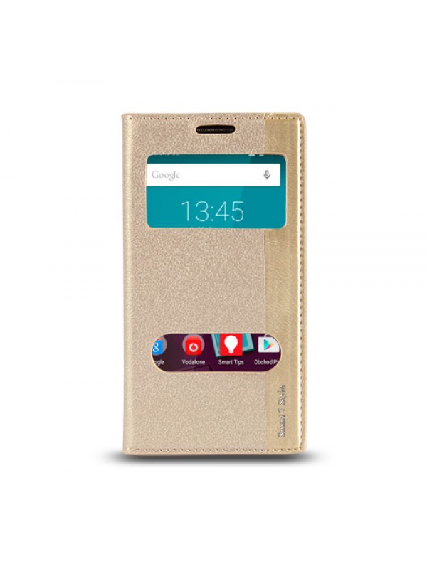 Vodafone Smart 7 Style Gizli Mıknatıslı Pencereli Magnum Kılıf Gold…