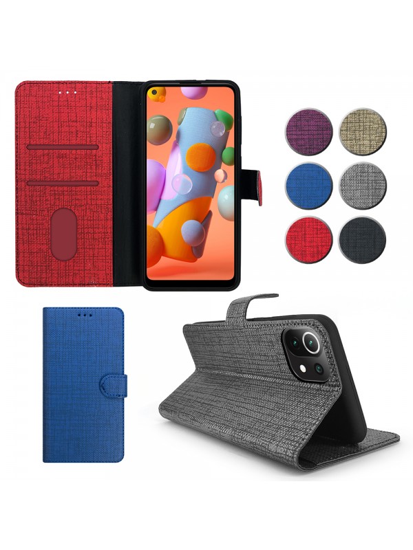 Xiaomi Mi 11 Lite Kılıf FitCase Fabric Kapaklı Cüzdanlı…