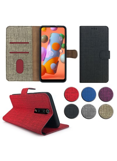 Xiaomi Mi 9T Kılıf FitCase Fabric Kapaklı Cüzdanlı
