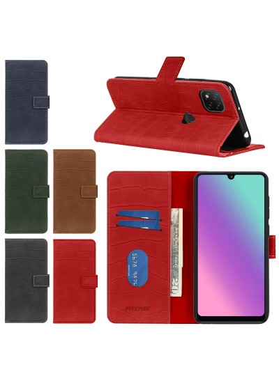 Xiaomi Redmi 9C Kılıf Kroko Desen Kapaklı Cüzdanlı