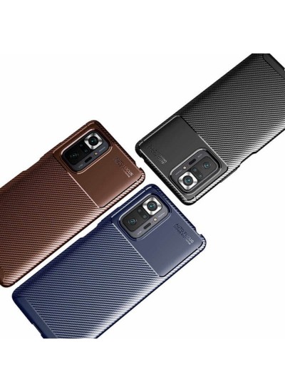 Xiaomi Redmi Note 10 Pro Kılıf Focus Carbon Desen Silikon Arka Kapak