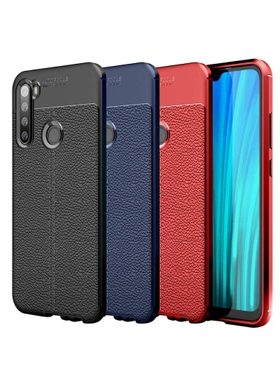 Xiaomi Redmi Note 8 Kılıf Focus Deri Desen Silikon Arka Kapak