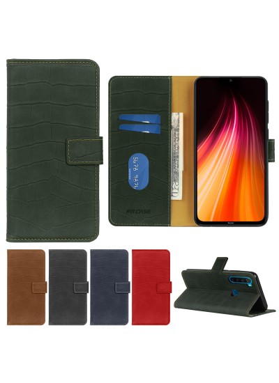 Xiaomi Redmi Note 8 Kılıf Kroko Desen Kapaklı Cüzdanlı