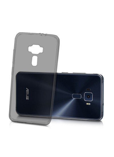Asus Zenfone 3 5.2" Kılıf Soft Silikon Şeffaf/Siyah Arka Kapak