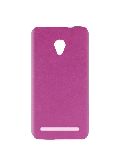Asus Zenfone 6 Kılıf Deri Dokulu Arka Kılıf Pembe