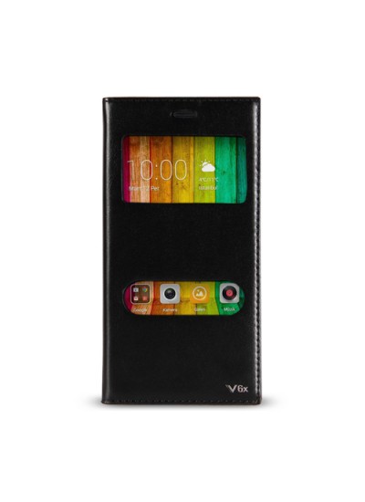 Casper VIA V6X Gizli Mıknatıslı Premium Pencereli Magnum Kılıf Siyah