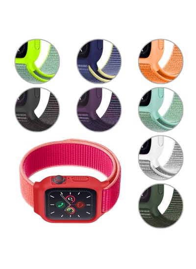 FitCase Apple Watch 38 40 41 mm Uyumlu Çerçeveli Spor Loop Dokuma Kordon FitCase Apple Watch 38 40 41 mm Uyumlu Çerçeveli Spor Loop Dokuma Kordon
