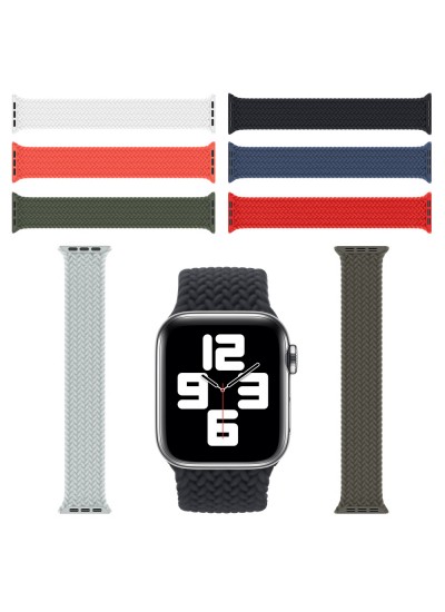 FitCase Apple Watch 38 40 41 mm Uyumlu Örgü Solo Loop Silikon Kordon
