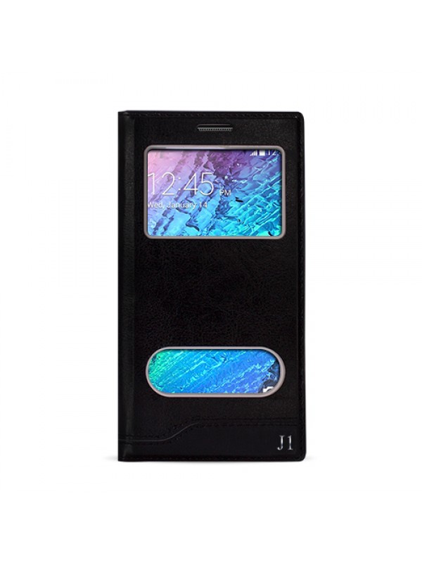 FitCase Dolce Galaxy J1 (J100) Gizli Mıknatıslı Pencereli Kılıf Siyah…