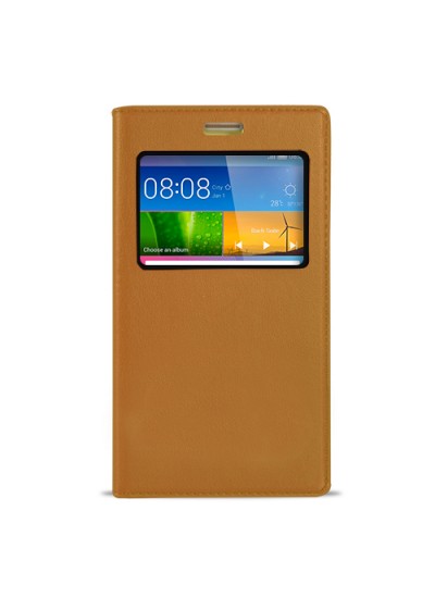 FitCase Dolce Huawei GR5 Gizli Mıknatıslı Pencereli Kılıf Bal Köpüğü