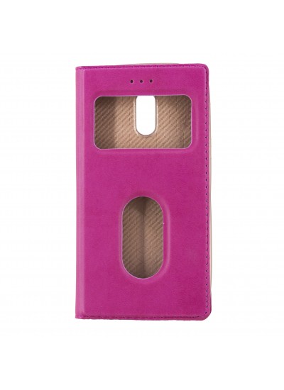 FitCase Dolce Nokia 6 Gizli Mıknatıslı Pencereli Kılıf Pembe