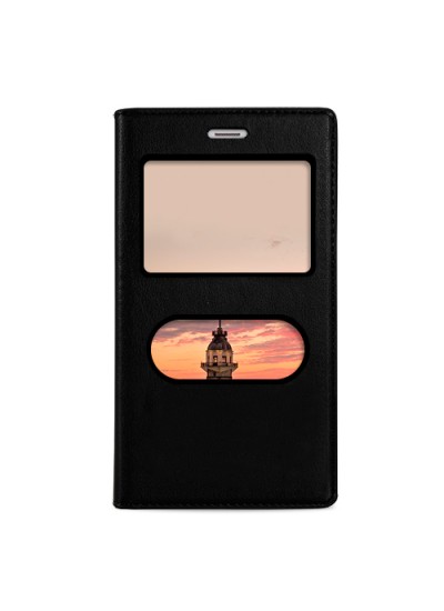 FitCase Dolce Venus V3 5010 Gizli Mıknatıslı Pencereli Kılıf Siyah