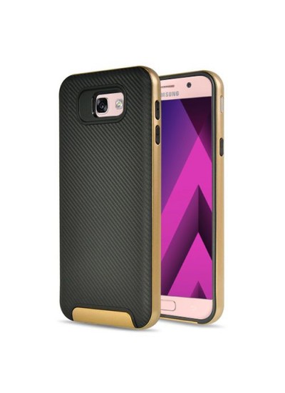 FitCase Galaxy A3 2017 (A320) 2in1 Carbon Desen Arka Kapak Gold