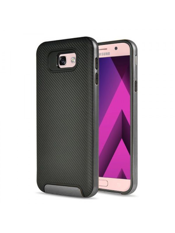 FitCase Galaxy A3 2017 (A320) 2in1 Carbon Desen Arka Kapak Siyah…