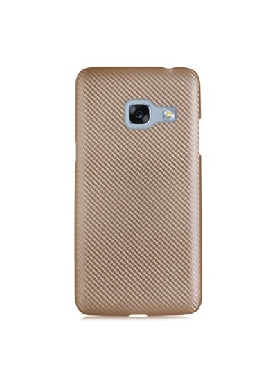FitCase Galaxy A3 2017 (A320) Carbon Desen Arka Kapak Gold
