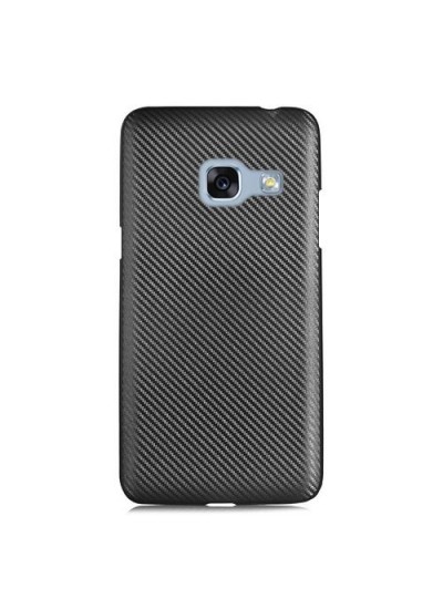 FitCase Galaxy A3 2017 (A320) Carbon Desen Arka Kapak Siyah