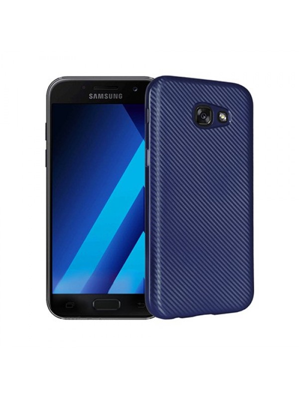 FitCase Galaxy A3 2017 (A320) Elektroliz Carbon Desen Arka Kapak Lacivert…