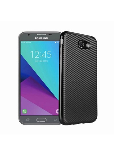 FitCase Galaxy J5 2017 Elektroliz Carbon Desen Arka Kapak Siyah