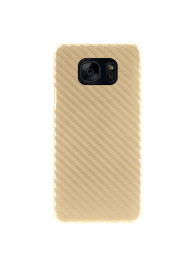 FitCase Galaxy S7 EDGE (G935) Carbon Desen Arka Kapak Gold
