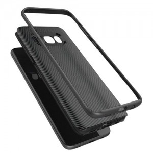 FitCase Galaxy S8 Plus (G955) 2in1 Carbon Desen Arka Kapak Siyah