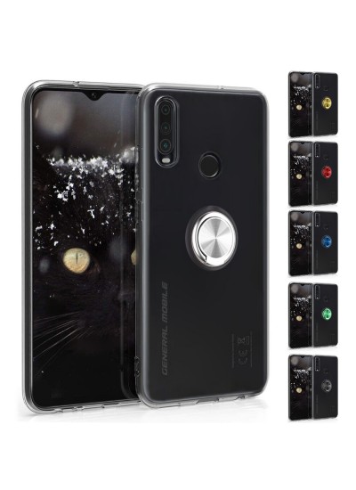 FitCase General Mobile GM 10 Kılıf Gross Ring Şeffaf Arka Kapak