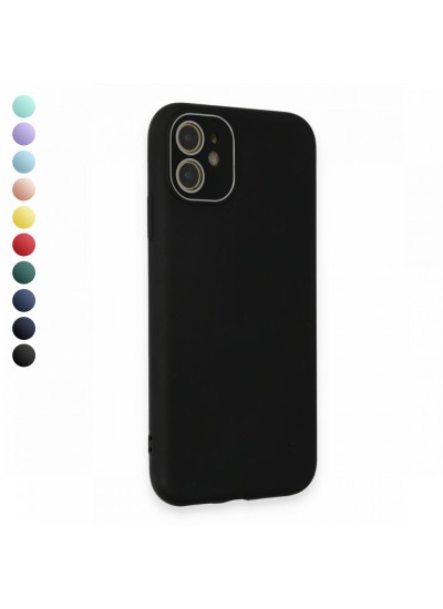 FitCase iPhone 12 Glass Kamera Korumalı Lansman Silikon Kapak