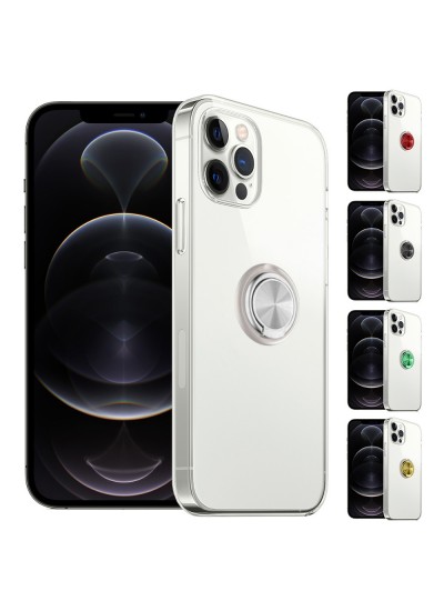 FitCase iPhone 12 Pro Max Kılıf Gross Ring Şeffaf Arka Kapak