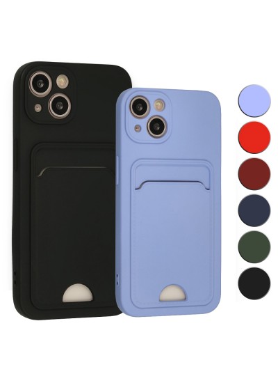 FitCase iPhone 13 Cardy Soft Delikli Kartlık Cepli Silikon Kapak