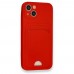 FitCase iPhone 13 Cardy Soft Delikli Kartlık Cepli Silikon Kapak