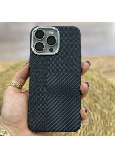 FitCase iPhone 15 Pro Max Kılıf Magsafe Özellikli Titan Karbon Desen Kapak FitCase iPhone 15 Pro Max Kılıf Magsafe Özellikli Titan Karbon Desen Kapak