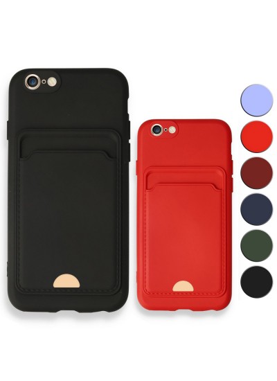 FitCase iPhone 6 / 6S Cardy Soft Delikli Kartlık Cepli Silikon Kapak