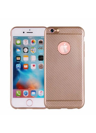 FitCase iPhone 6-6s Plus Carbon Desen  Arka Kapak Gold