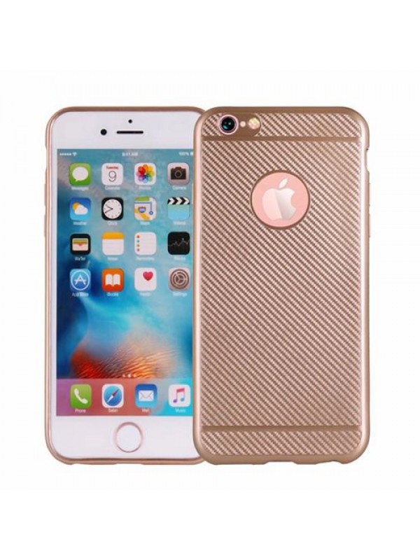 FitCase iPhone 6-6s Plus Carbon Desen  Arka Kapak Gold…