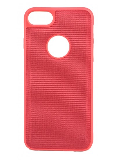 FitCase iPhone 7/8 Kanvas Silikon Arka Kapak Kırmızı