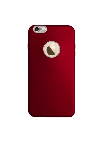FitCase iPhone 7-8 Metal Kamera Korumalı Silikon Arka Kapak Kırmızı
