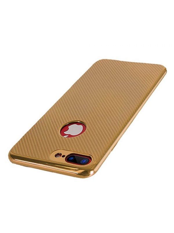 FitCase iPhone 7-8 Plus Elektroliz Carbon Desen Arka Kapak Gold…