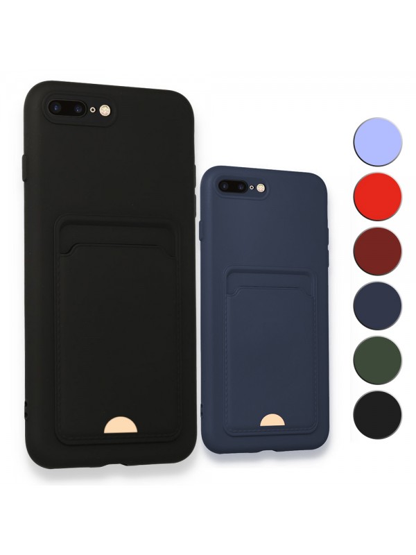 FitCase iPhone 7 Plus / 8 Plus Cardy Soft Delikli Kartlık Cepli Silikon K…