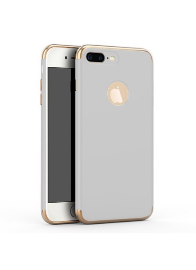 FitCase iPhone 7 Plus / 8 Plus Kılıf Golden Frame Arka Kapak Gri