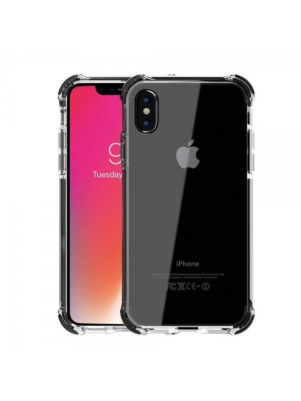 FitCase iPhone X / XS Anti Shock Darbe Koruyucu Silikon Arka Kapak Siyah…