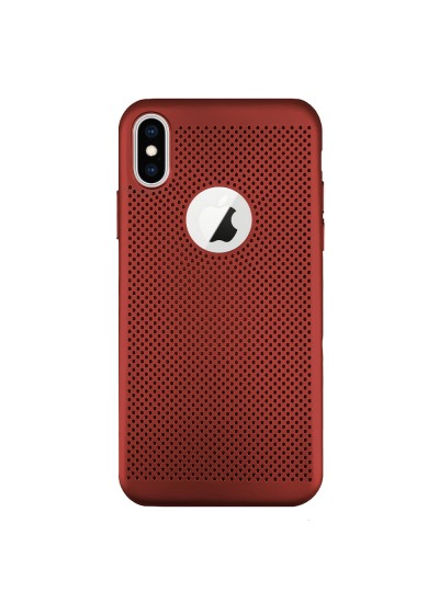 FitCase iPhone X / XS Kılıf Point Sert Arka Kapak Kırmızı