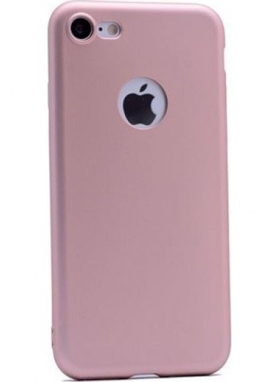 FitCase Kadife Laser iPhone 7-8 Silikon Arka Kapak Pembe