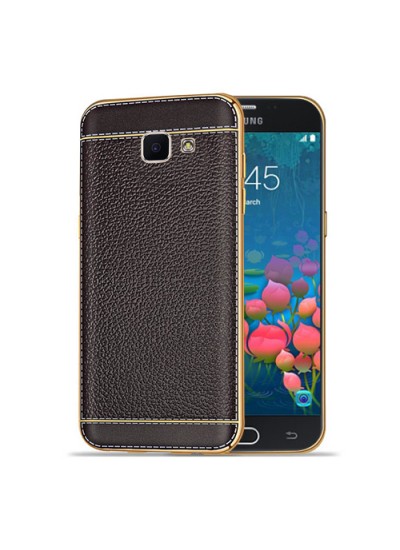 FitCase Laser Elegant Samsung Galaxy J5 Prime (G570) Silikon Arka Kapak Kahverengi